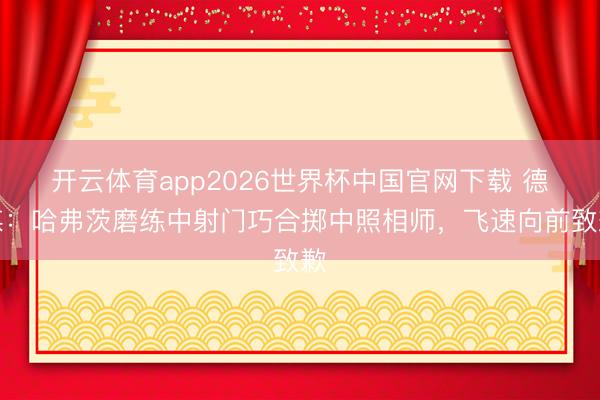 开云体育app2026世界杯中国官网下载 德媒：哈弗茨磨练中射门巧合掷中照相师，飞速向前致歉
