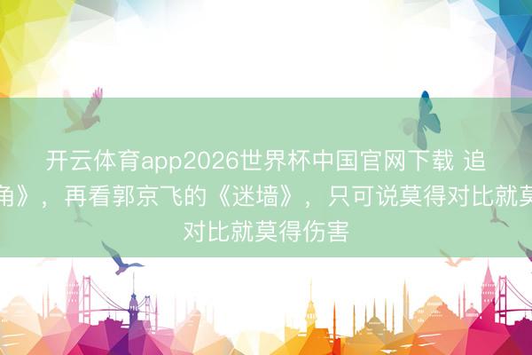 开云体育app2026世界杯中国官网下载 追完《主角》，再看郭京飞的《迷墙》，只可说莫得对比就莫得伤害